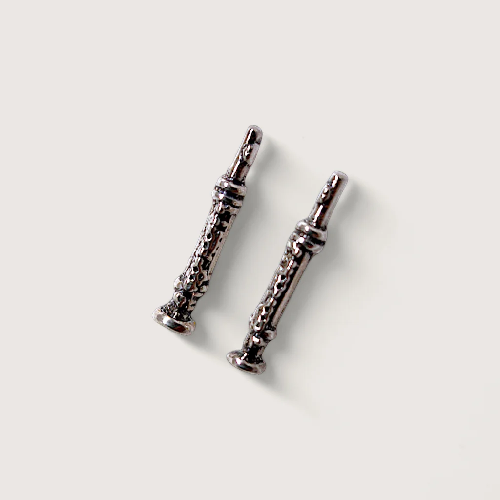 Petites Boucles d’Oreilles Argent Recyclé Hautbois