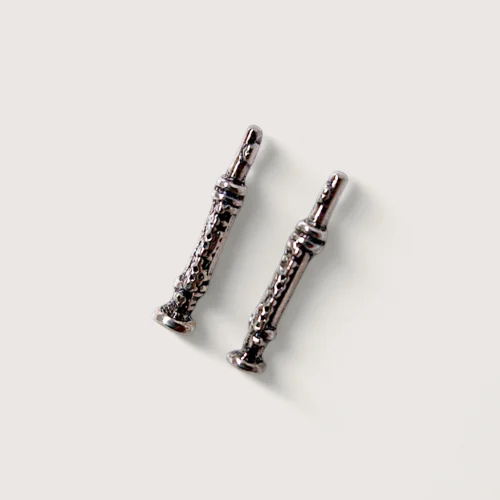 Petites Boucles d’Oreilles Argent Recyclé Hautbois