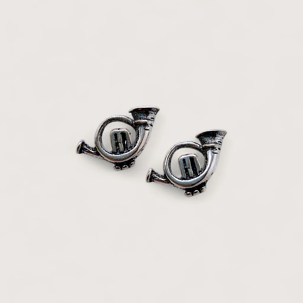 Petites Boucles d’Oreilles Argent Recyclé Corne