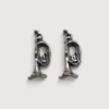 Petites Boucles d’Oreilles Argent Recyclé Laiton Musical Petites Boucles d’Oreilles Argent Recyclé Laiton Musical
