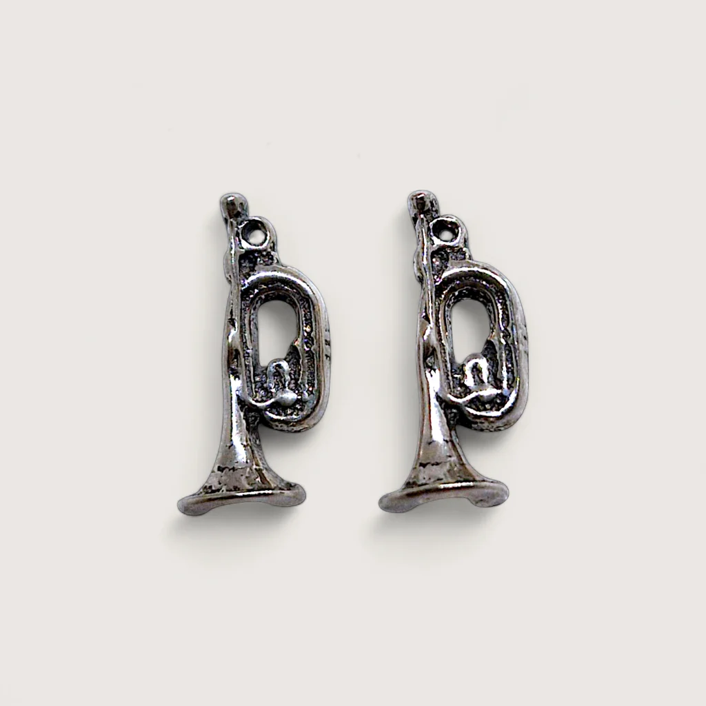 Petites Boucles d’Oreilles Argent Recyclé Laiton Musical