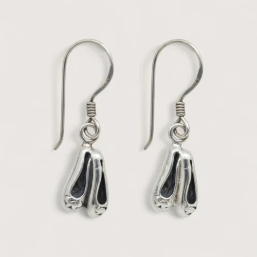 Boucles d'Oreilles Pendentifs Argent Recyclé Chaussons de Ballerine Boucles d'Oreilles Pendentifs Argent Recyclé Chaussons de Ballerine