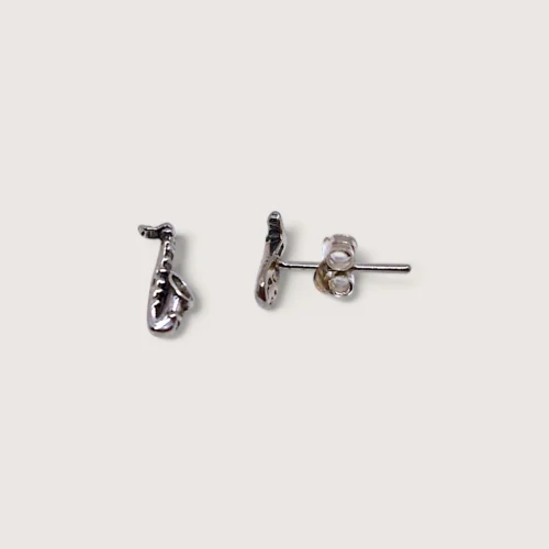 Hõbe - Petites Boucles d’Oreilles - Argent Recyclé - Saxophone Hõbe - Petites Boucles d’Oreilles - Argent Recyclé - Saxophone