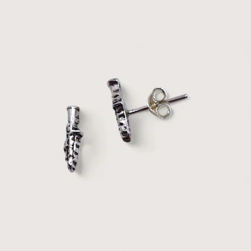 Hõbe - Petites Boucles d’Oreilles - Argent Recyclé - Clarinette