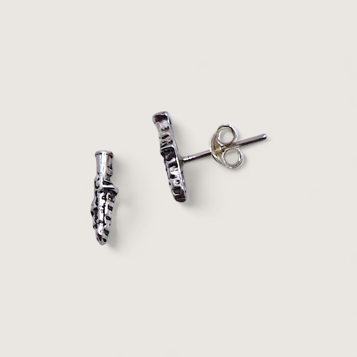 Hõbe - Petites Boucles d’Oreilles - Argent Recyclé - Clarinette