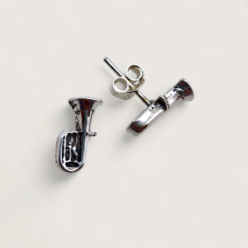Hõbe - Petites Boucles d’Oreilles - Argent Recyclé - Tuba Hõbe - Petites Boucles d’Oreilles - Argent Recyclé - Tuba