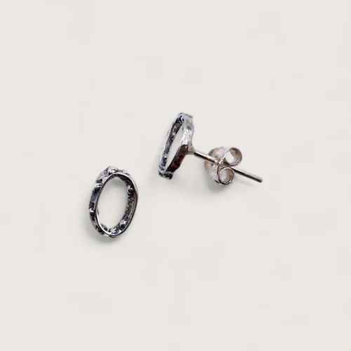 Hõbe - Petites Boucles d’Oreilles - Argent Recyclé - Tambourin Hõbe - Petites Boucles d’Oreilles - Argent Recyclé - Tambourin
