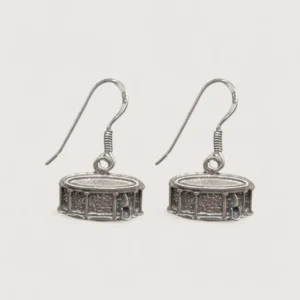 Boucles d'Oreilles Pendentifs Argent Recyclé Tambour Boucles d'Oreilles Pendentifs Argent Recyclé Tambour