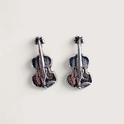 Petites Boucles d’Oreilles Argent Recyclé Violoncelle Petites Boucles d’Oreilles Argent Recyclé Violoncelle