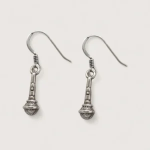 Boucles d'Oreilles Pendentifs Argent Recyclé Microphone Boucles d'Oreilles Pendentifs Argent Recyclé Microphone