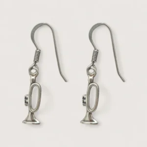 Boucles d'Oreilles Pendentifs Argent Recyclé Trompette