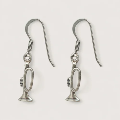 Boucles d'Oreilles Pendentifs Argent Recyclé Trompette Boucles d'Oreilles Pendentifs Argent Recyclé Trompette