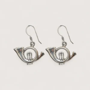 Boucles d'Oreilles Pendentifs Argent Recyclé Cor d’Harmonie Boucles d'Oreilles Pendentifs Argent Recyclé Cor d’Harmonie