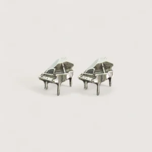Petites Boucles d’Oreilles Argent Recyclé Piano
