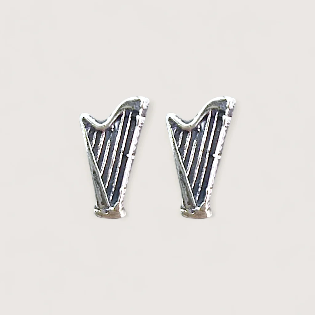 Petites Boucles d’Oreilles Argent Recyclé Harpe