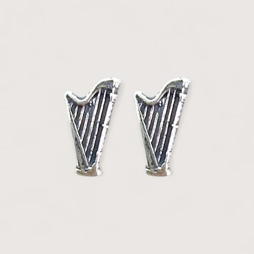 Petites Boucles d’Oreilles Argent Recyclé Harpe