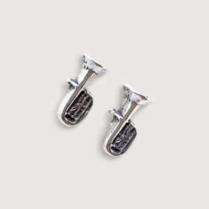 Petites Boucles d’Oreilles Argent Recyclé Tuba