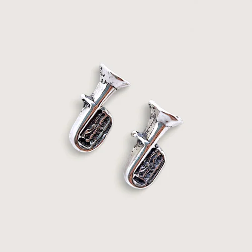 Petites Boucles d’Oreilles Argent Recyclé Tuba Petites Boucles d’Oreilles Argent Recyclé Tuba