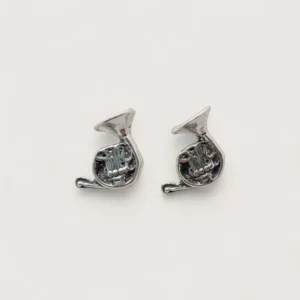 Petites Boucles d’Oreilles Argent Recyclé Cor Français