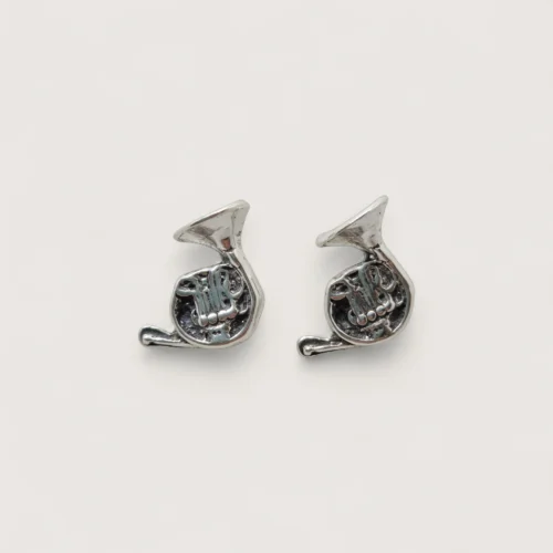 Petites Boucles d’Oreilles Argent Recyclé Cor Français