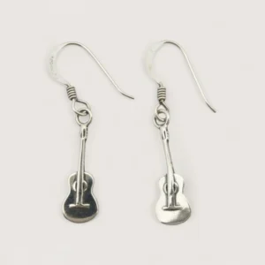 Boucles d'Oreilles Pendentifs Argent Recyclé Guitare Boucles d'Oreilles Pendentifs Argent Recyclé Guitare