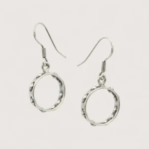 Boucles d'Oreilles Pendentifs Argent Recyclé Tambourin Boucles d'Oreilles Pendentifs Argent Recyclé Tambourin
