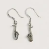 1031 (1).webp Boucles d'Oreilles Pendentifs Argent Recyclé Saxophone